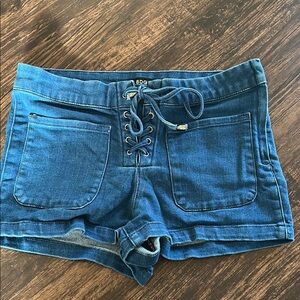 BDG Lace-Up Blue Jean Shorts